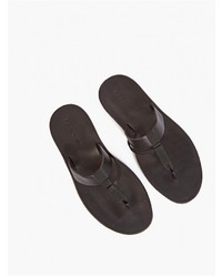 Lanvin Black Leather Flip Flops