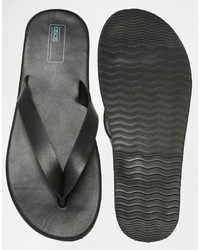Asos Brand Flip Flops In Black