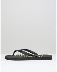 Versace Jeans Flip Flop With Logo In Black