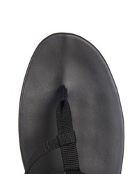 Lanvin Leather And Nylon Thong Flip Flops