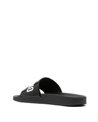 Moschino Logo Debossed Open Toe Slides