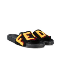 Fendi Logo Patch Slider Sandals