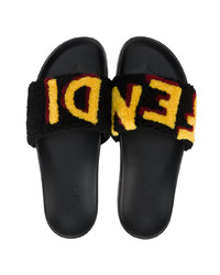 Fendi Logo Patch Slider Sandals