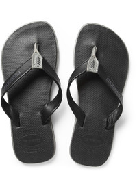 Havaianas Rubber And Leather Flip Flops
