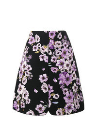 Black Floral A-Line Skirt