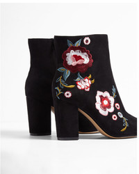 Express Floral Patch Heeled Booties