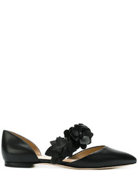 Black Floral Ballerina Shoes