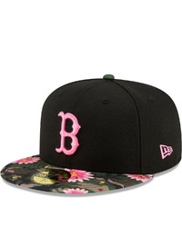 New Era Black Boston Red Sox Floral Morning 59fifty Fitted Hat