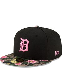New Era Black Detroit Tigers Floral Morning 59fifty Fitted Hat