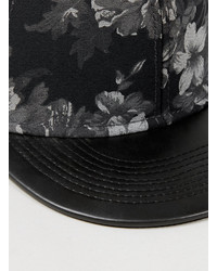 Topman Black Floral Snapback Cap