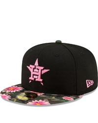New Era Black Houston Astros Floral Morning 59fifty Fitted Hat