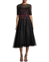 Black Floral Beaded Dress