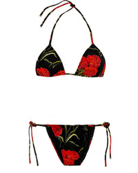 Dolce & Gabbana Floral Print Triangle Bikini