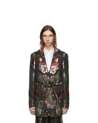 Comme Des Garcons Homme Plus Black And Multicolor Floral Blazer