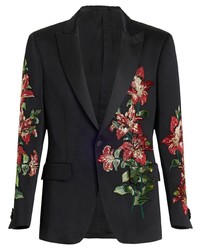 Etro Floral Embroidered Single Breasted Blazer
