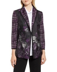 Ming Wang Woven Floral Knit Jacket