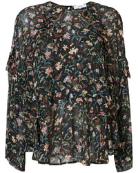 IRO Bow Floral Print Top