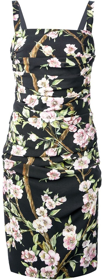 dolce gabbana black floral dress