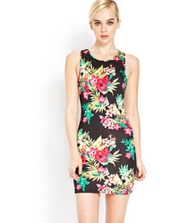 Forever 21 Tropical Floral Bodycon Dress