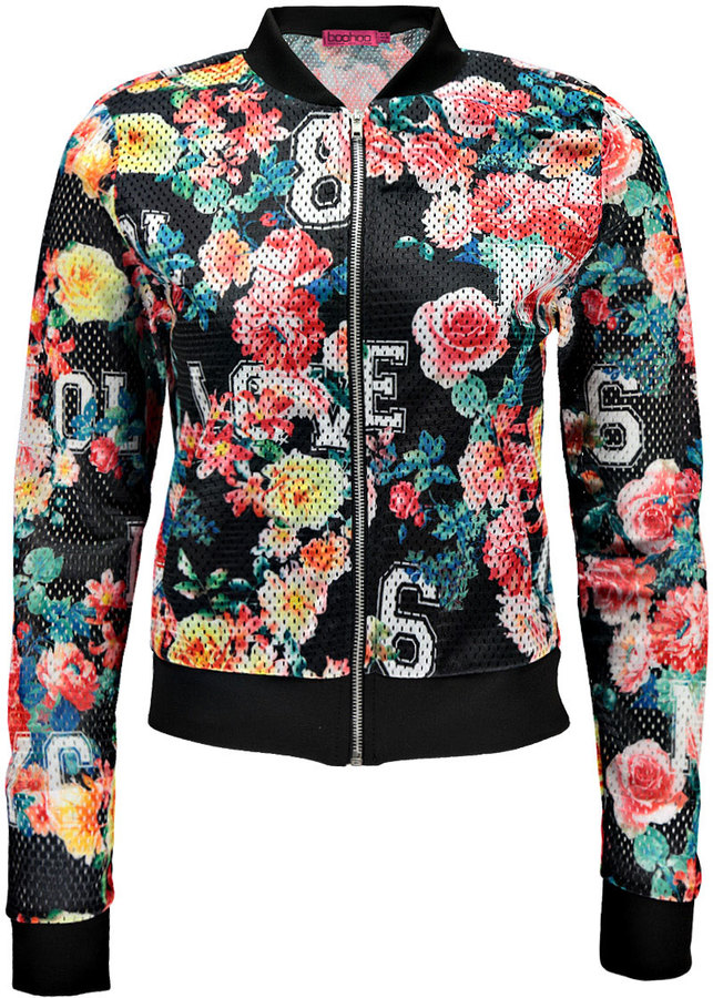 Boohoo Cleo Floral Bomber Jacket, $35 | BooHoo | Lookastic