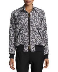 Rebecca Taylor Liane Floral Jacquard Bomber Jacket