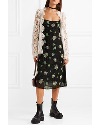 Marc Jacobs Bead Embellished Silk Chiffon Midi Dress