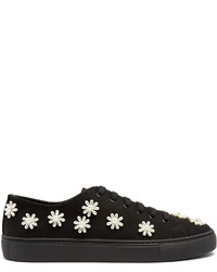 Simone Rocha Floral Embellished Canvas Low Top Trainers