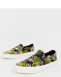 ASOS DESIGN Slip On Trainers In Tropical Floral Print