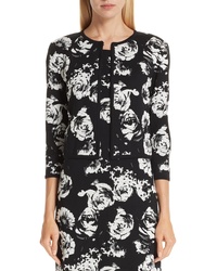 St. John Collection Floral Blister Knit Cardigan