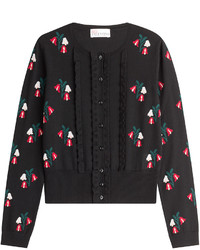 RED Valentino Wool Floral Knit Cardigan