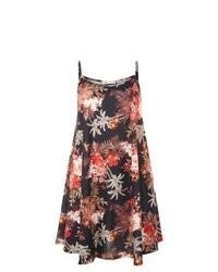 Cameo Rose New Look Black Floral Print Strappy Swing Dress
