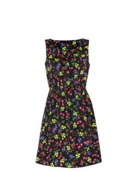 Exclusives New Look Black Bright Floral Print Shirred Waist Dress