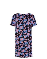 Exclusives New Look Black Neon Floral Print Tunic Dress