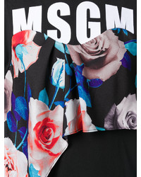 MSGM Floral Detail Logo T Shirt Dress