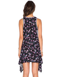 Bobi Floral Jersey Asymmetric Maxi Dress