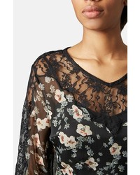Topshop Long Sleeve Floral Lace Dress