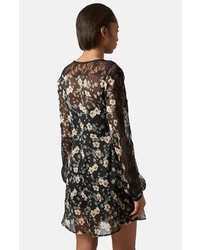 Topshop Long Sleeve Floral Lace Dress