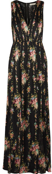 alice and olivia black floral dress