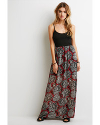 Forever 21 Floral Print Combo Maxi Dress
