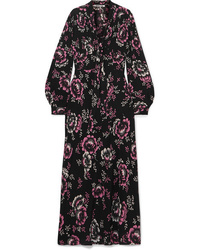 McQ Alexander McQueen Floral Print Crepe Maxi Dress