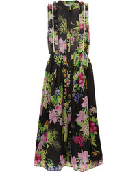 Dodo Bar Or Crystal Embellished Floral Print Chiffon Midi Dress