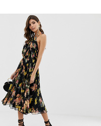 ASOS DESIGN Halter Midi Dress In Floral Print