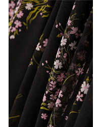Michael Kors Michl Kors Floral Print Silk Chiffon Midi Dress