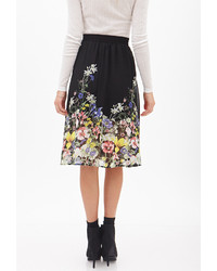 Forever 21 Floral Chiffon Skirt