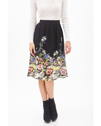 Forever 21 Floral Chiffon Skirt