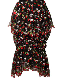 Simone Rocha Ruffled Tiered Embroidered Tulle Midi Skirt