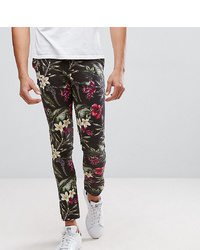 ASOS DESIGN Asos Tall Super Skinny Trousers In Bright Floral Leaf Print