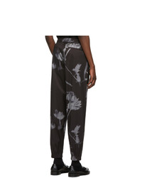 Paul Smith Black And Grey Shadow Floral Trousers