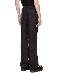 Anna Sui Black Floral Jacquard Trousers
