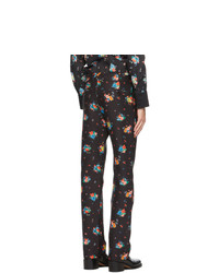 PACO RABANNE Black Floral Print Trousers